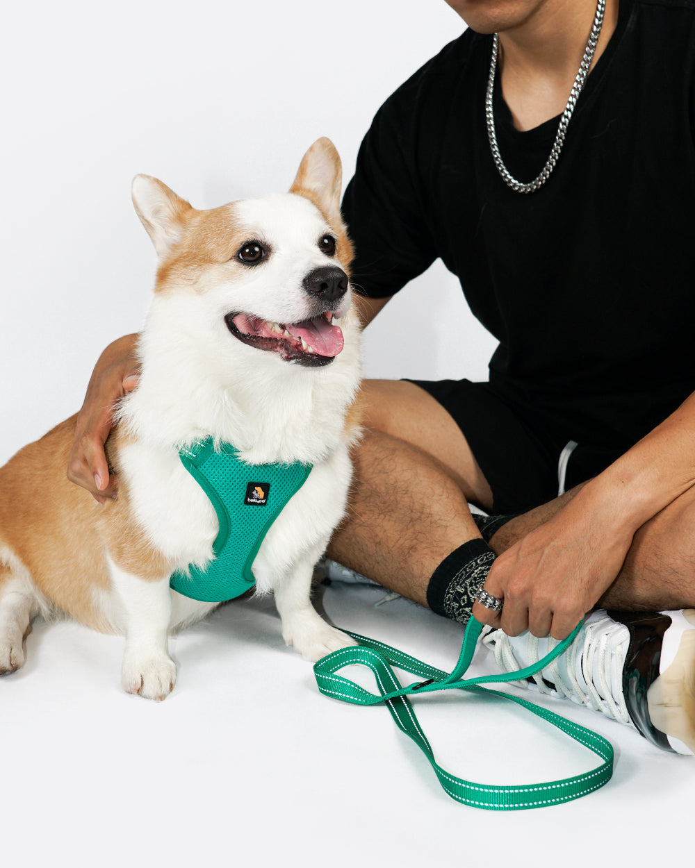 OxyMesh Flexi Step-in Harness and Leash Set - Emerald